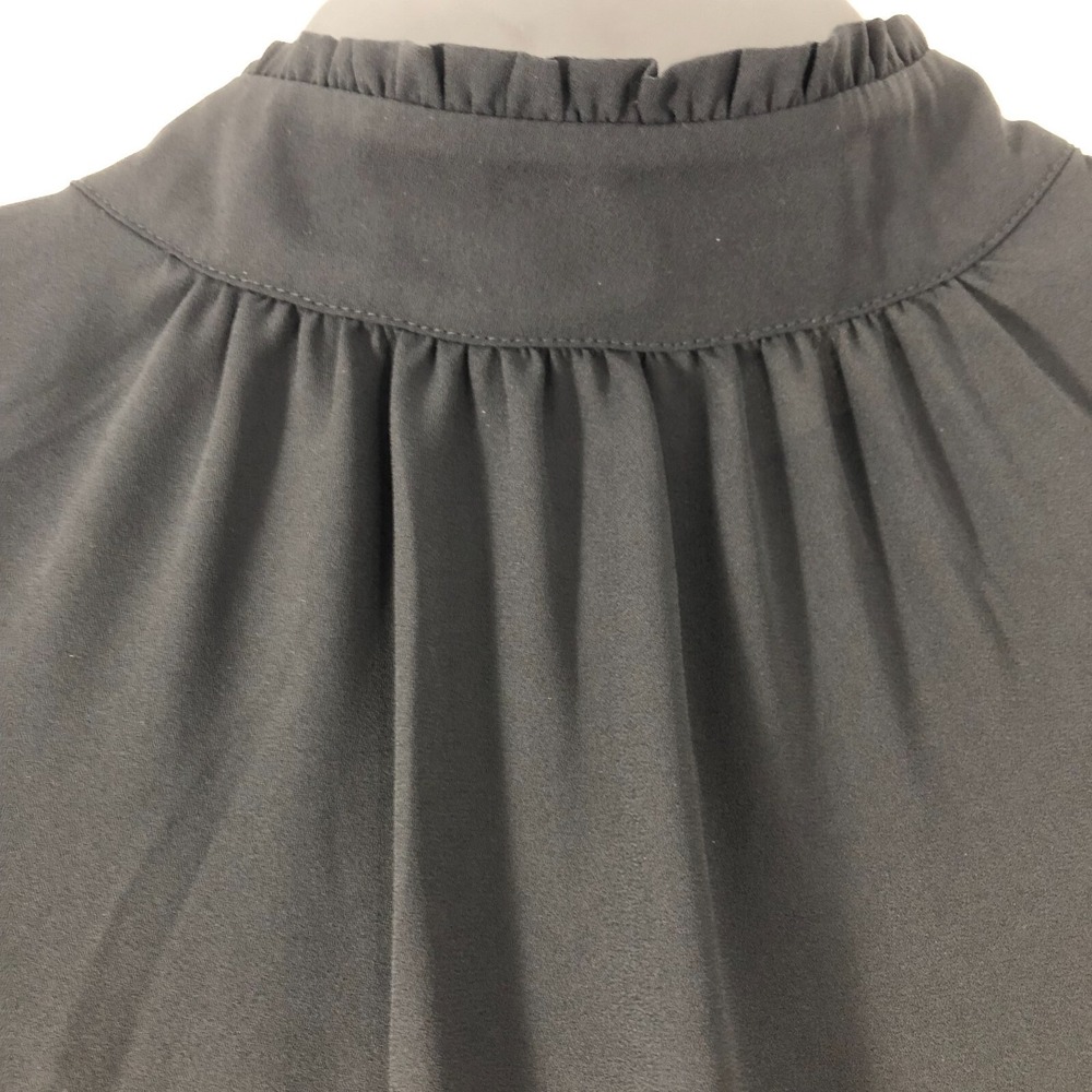 Loft Blouse Women's Small Black Semi Sheer Top Sleeveless Shirt Keyhole Neck - Picture 4 of 10